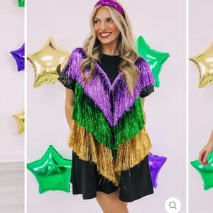 Fat Tuesday Embelisshed mini dress